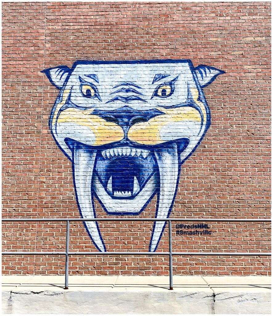 Nashville Predators mascot Gnash mural